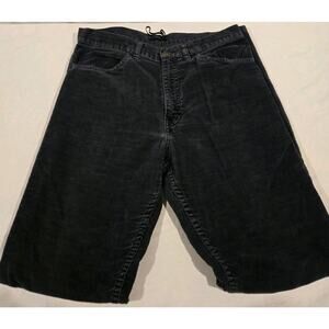 GAP MENS CORDUROY PANTS 32X33 BLACK VINTAGE MADE IN USA FLAT FRONT